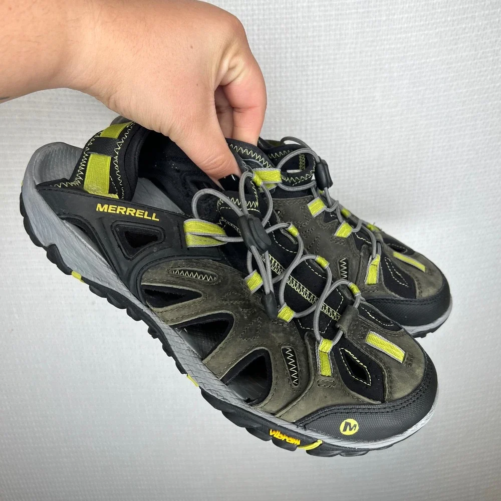 Merrell All Out Blaze Sieve Mens 10 Castle Rock Green Oasis Hiking Shoes J65233
